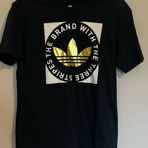 Adidas Black and Gold Graphic T-Shirt